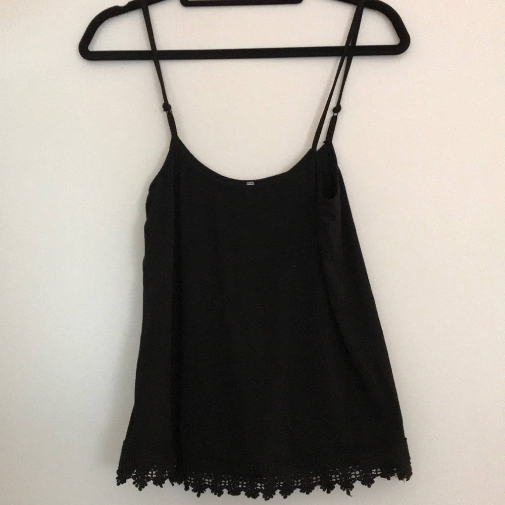 Black Tank with Lace Bottom